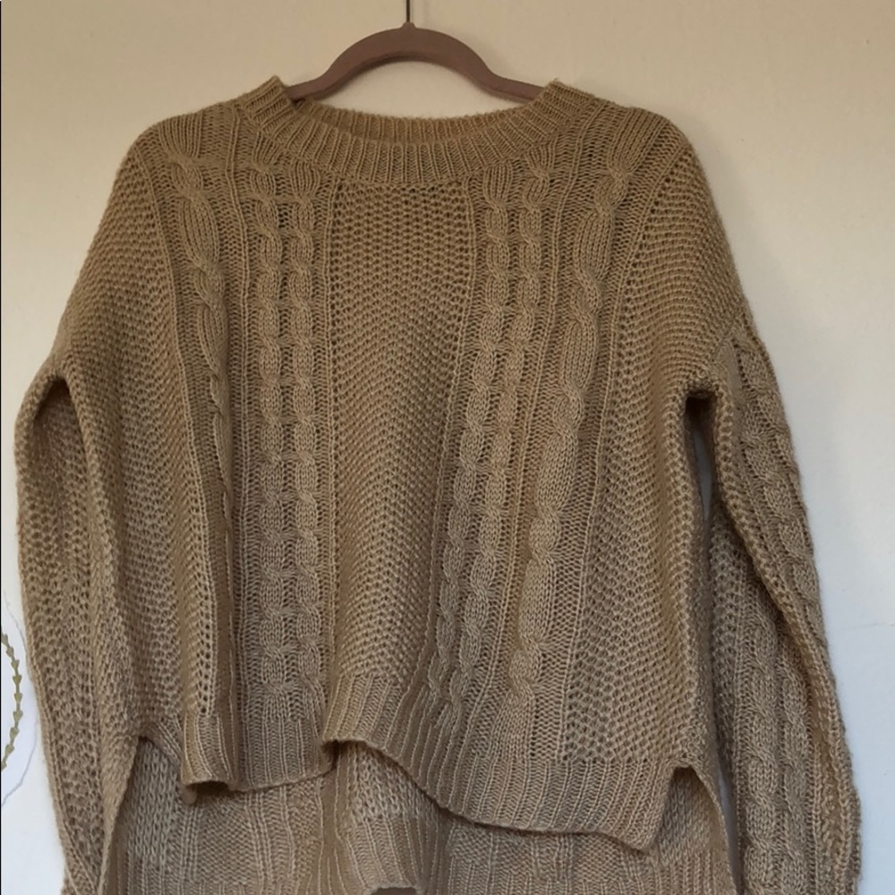 ONLY WORN ONCE tan knit sweater